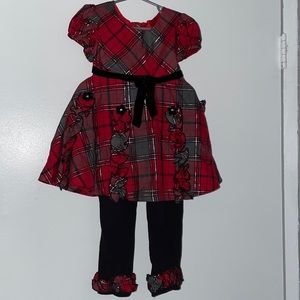 Cute Red Plaid Outfit 3T for Baby Girl
